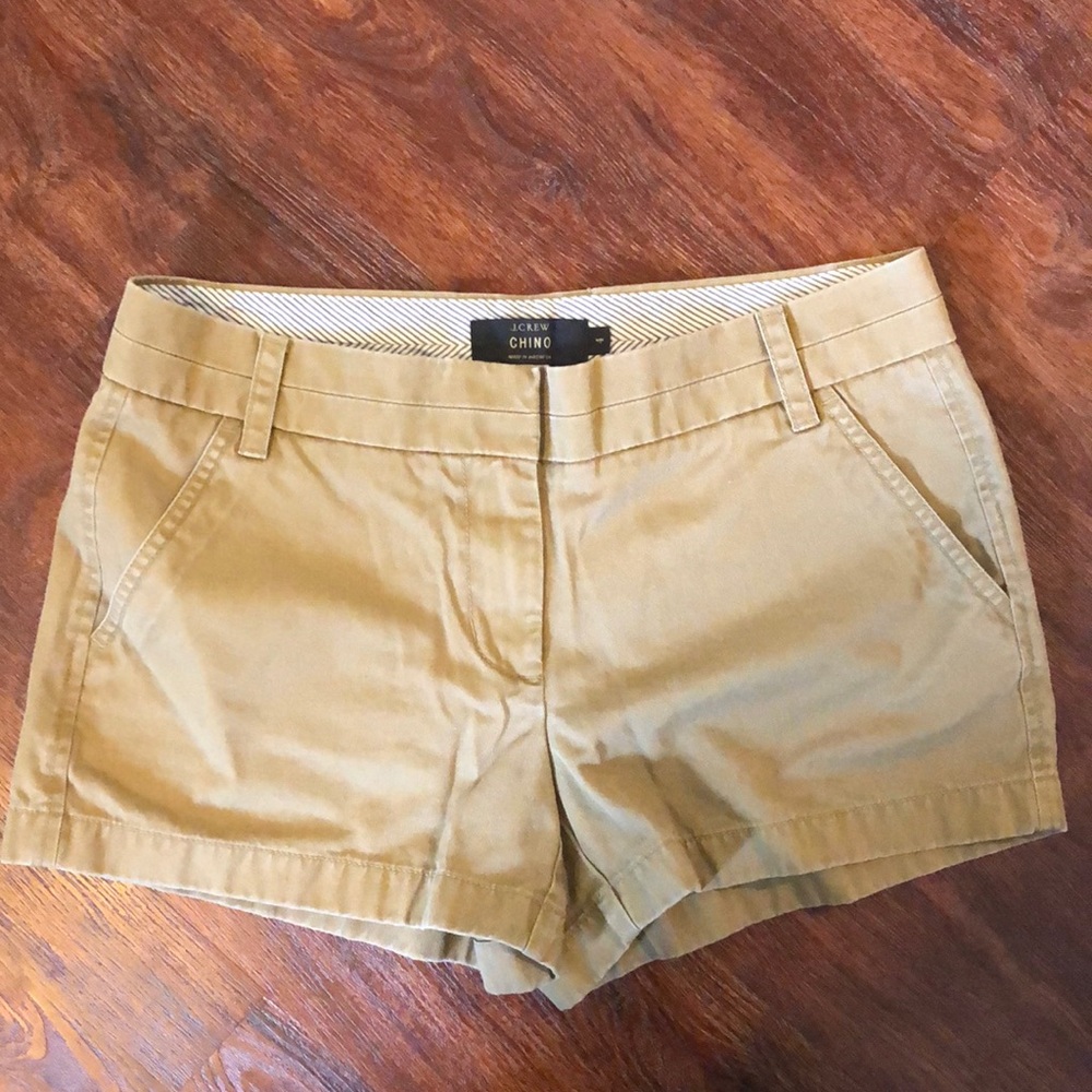 Tan j crew shorts length 4 inch
